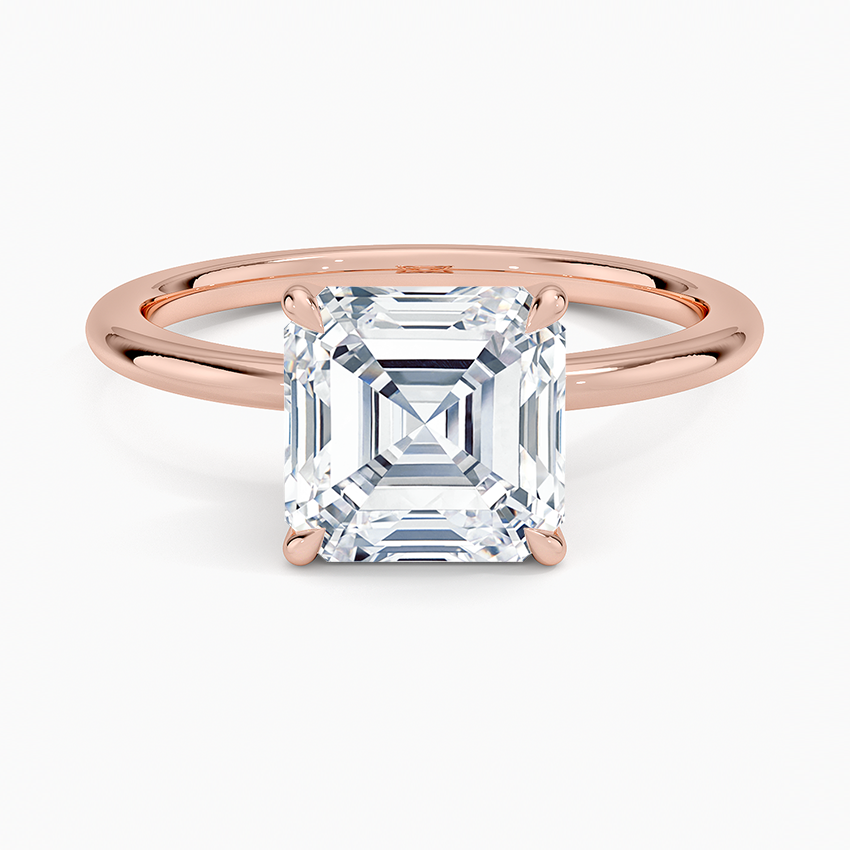 Petite Certified Lab Grown Asscher Diamond 1.5mm Engagement Ring