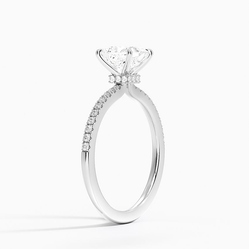 Demi Half Coverage Diamond Engagement Ring 1 Carat