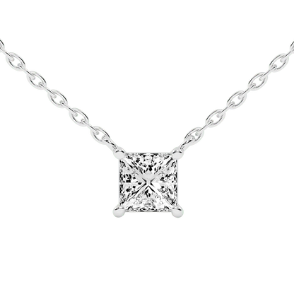 Princess Cut Lab Grown Diamond Solitaire Pendant