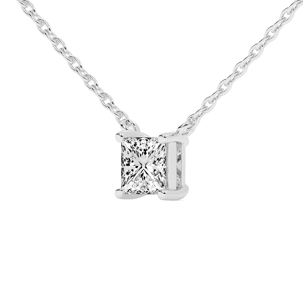 Princess Cut Lab Grown Diamond Solitaire Pendant