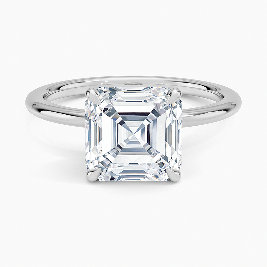 Petite Certified Lab Grown Asscher Diamond 1.5mm Engagement Ring