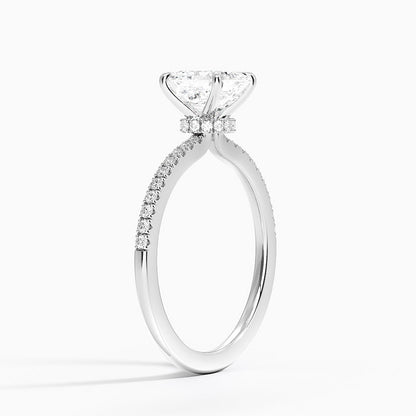 Demi Half Coverage Diamond Engagement Ring 1.25 Carat