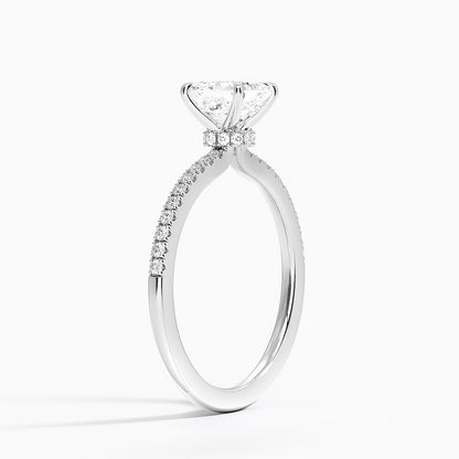 Demi Half Coverage Diamond Engagement Ring 1 Carat