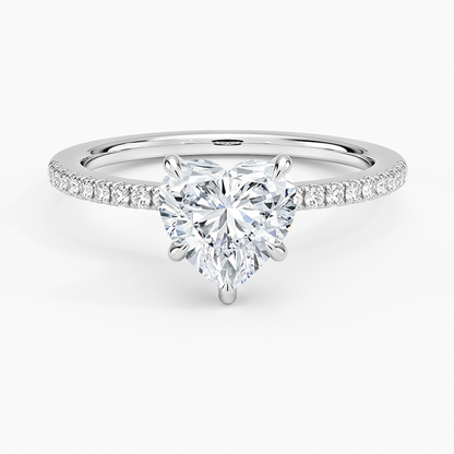 Demi Half Coverage Diamond Engagement Ring 1.50 Carat