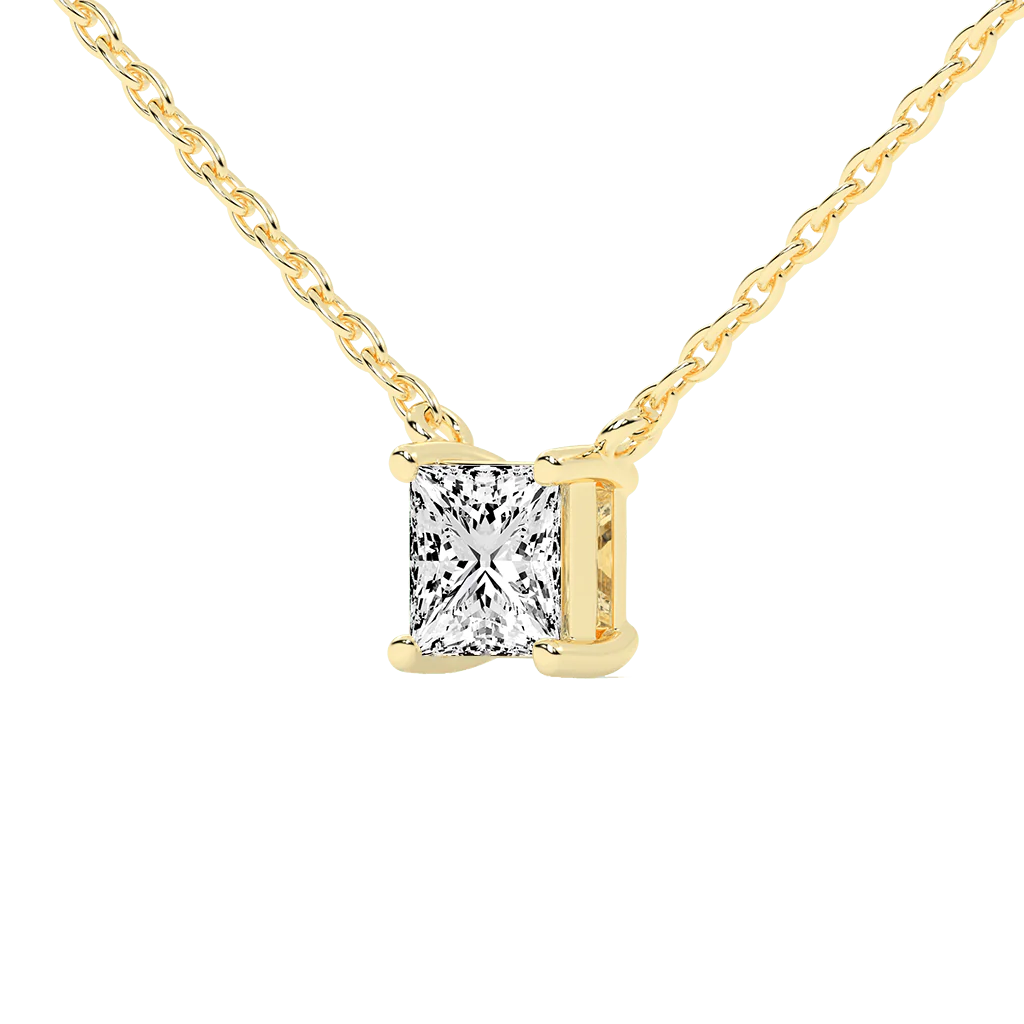 Princess Cut Lab Grown Diamond Solitaire Pendant