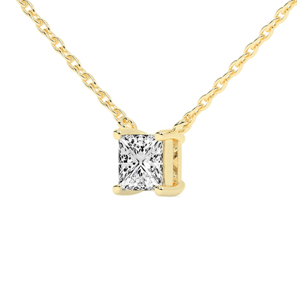 Princess Cut Lab Grown Diamond Solitaire Pendant