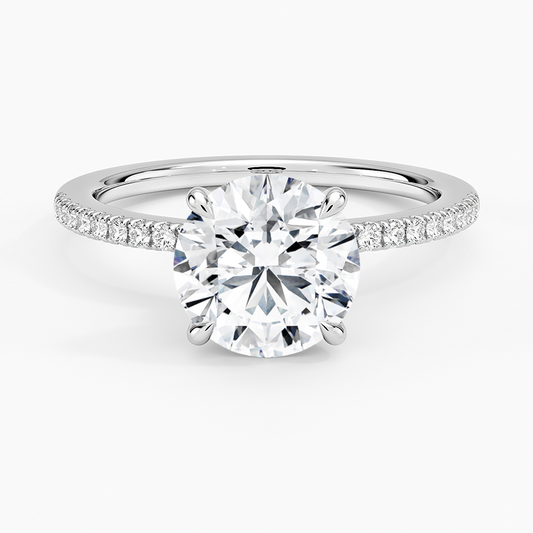 Demi Half Coverage Diamond Engagement Ring 2 Carat