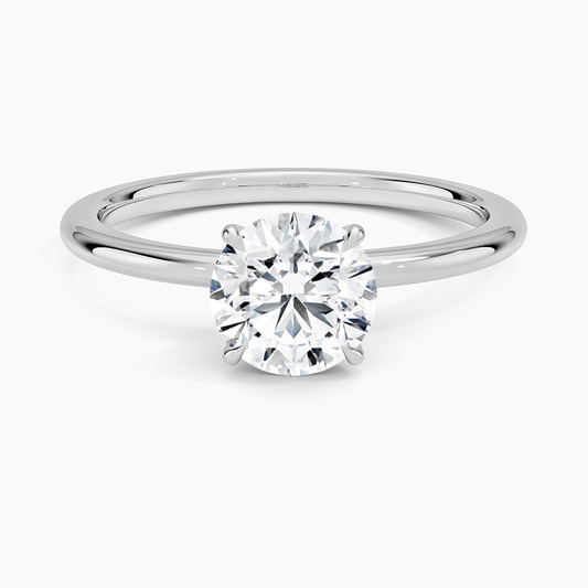 Petite Certified Lab Grown Round- Briilant Diamond 1.5mm Engagement Ring