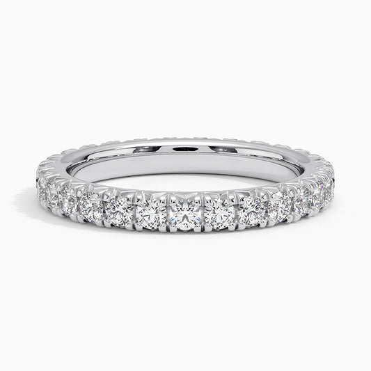 French Pavé Eternity Band with IGI Certified Lab-Grown Diamonds