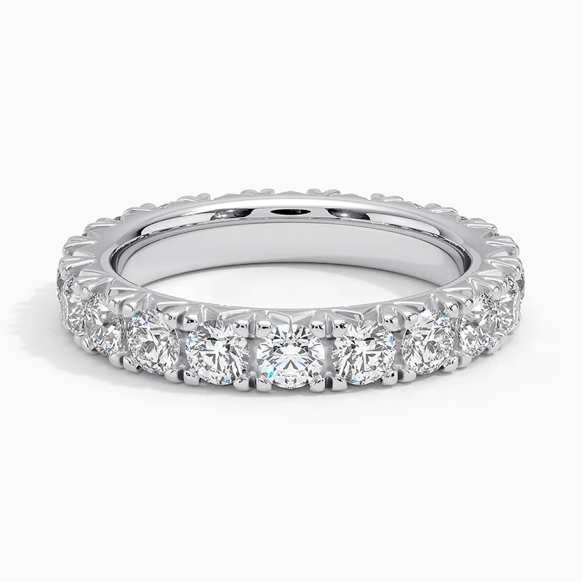 French Pavé Eternity Band with IGI Certified Lab-Grown Diamonds