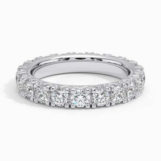 French Pavé Eternity Band with IGI Certified Lab-Grown Diamonds