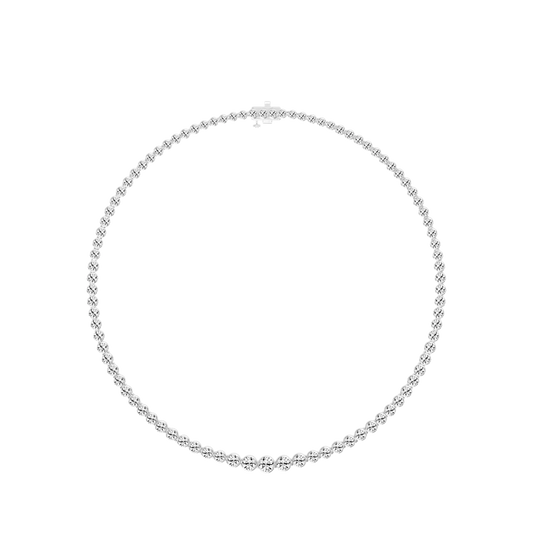 Round Cut Lab Grown Diamond Tennis Necklace