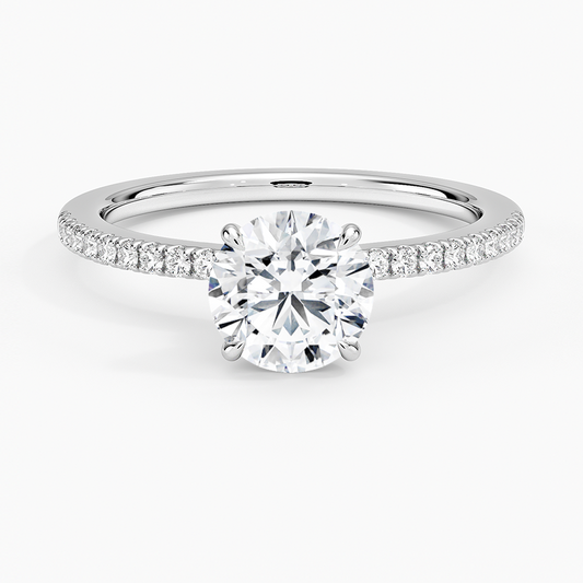 Demi Half Coverage Diamond Engagement Ring 1 Carat