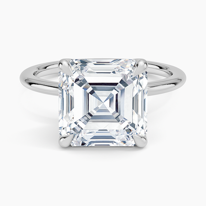 Petite Certified Lab Grown Asscher Diamond 1.5mm Engagement Ring