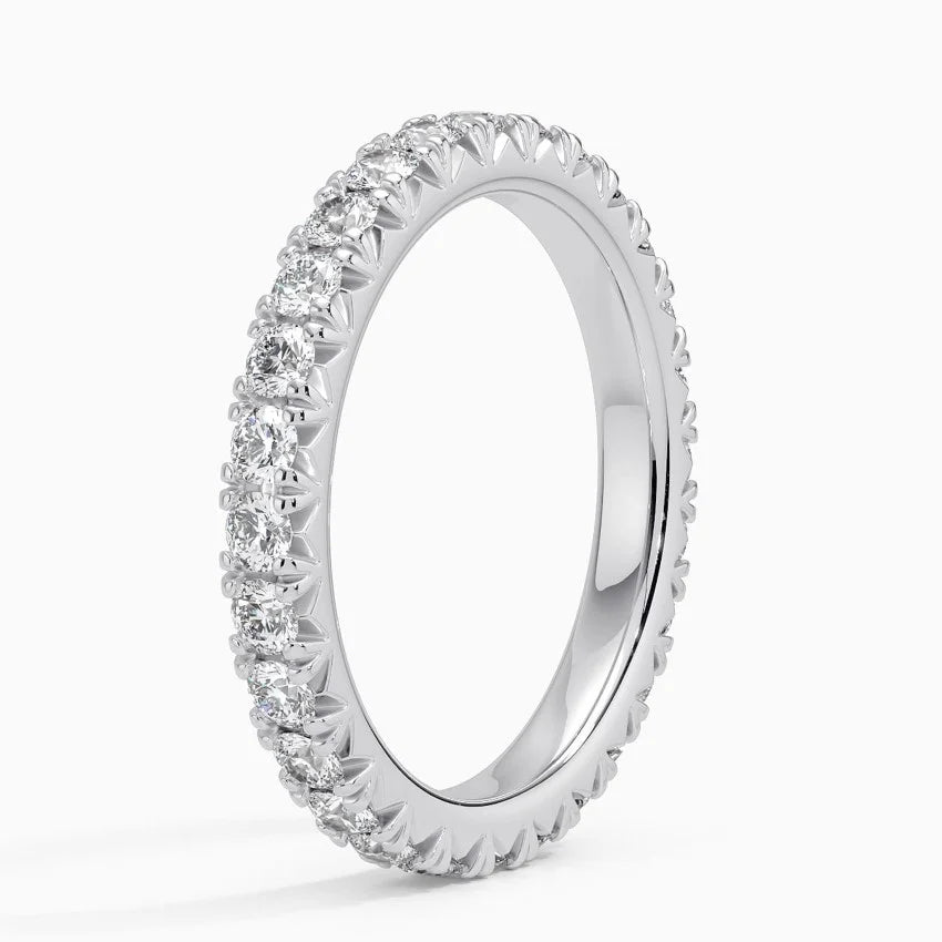 French Pavé Eternity Band with IGI Certified Lab-Grown Diamonds