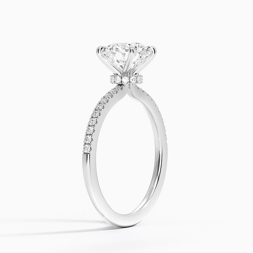 Demi Half Coverage Diamond Engagement Ring 1.50 Carat