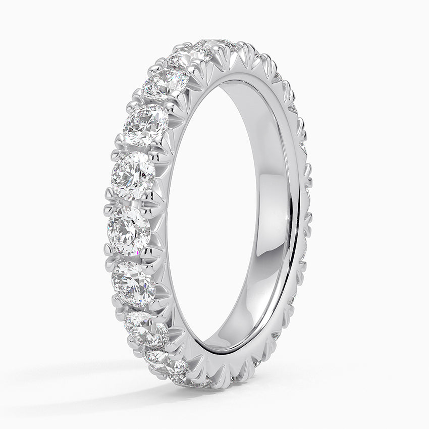 French Pavé Eternity Band with IGI Certified Lab-Grown Diamonds