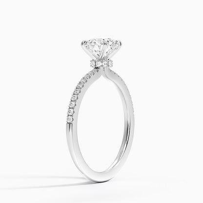 Demi Half Coverage Diamond Engagement Ring 1 Carat