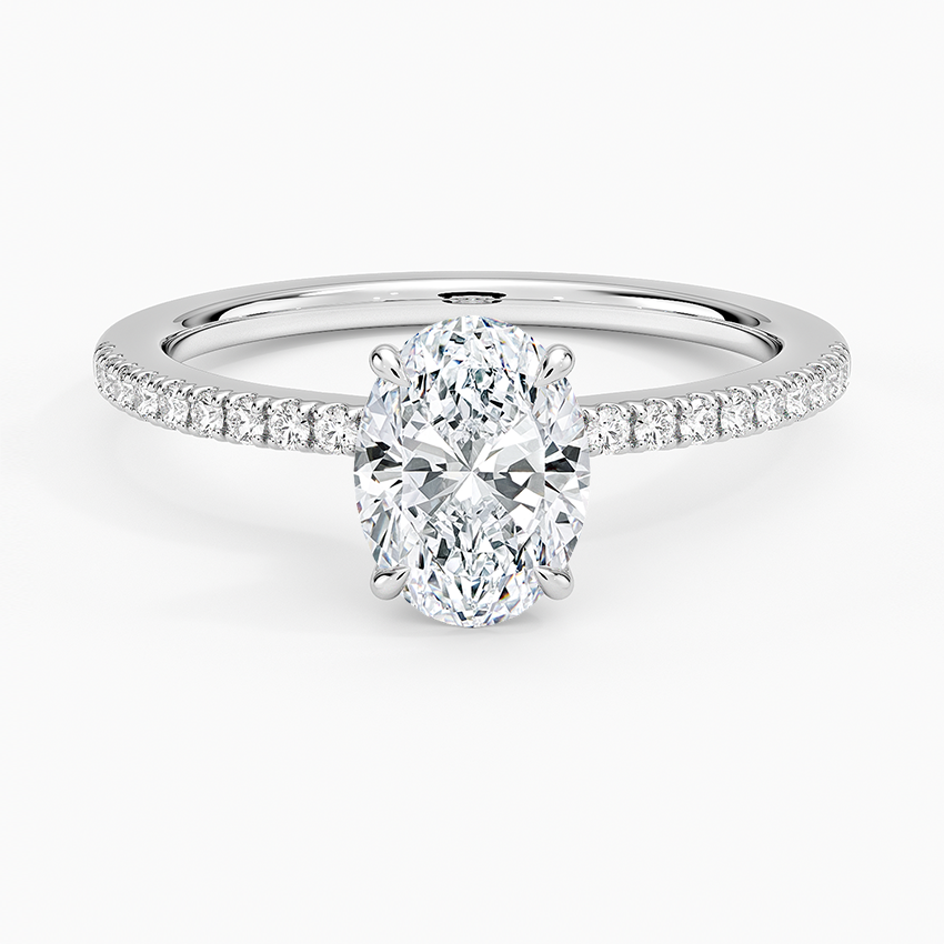 Demi Half Coverage Diamond Engagement Ring 1 Carat