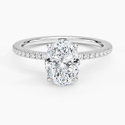 Demi Half Coverage Diamond Engagement Ring 1.50 Carat