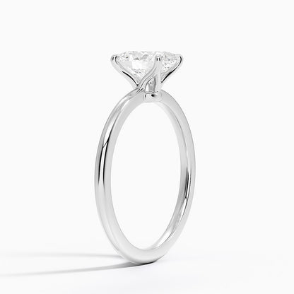 Petite Certified Lab Grown Oval Diamond 1.5mm Engagement Ring