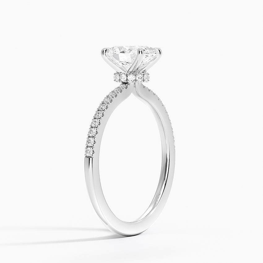 Demi Half Coverage Diamond Engagement Ring 1.25 Carat