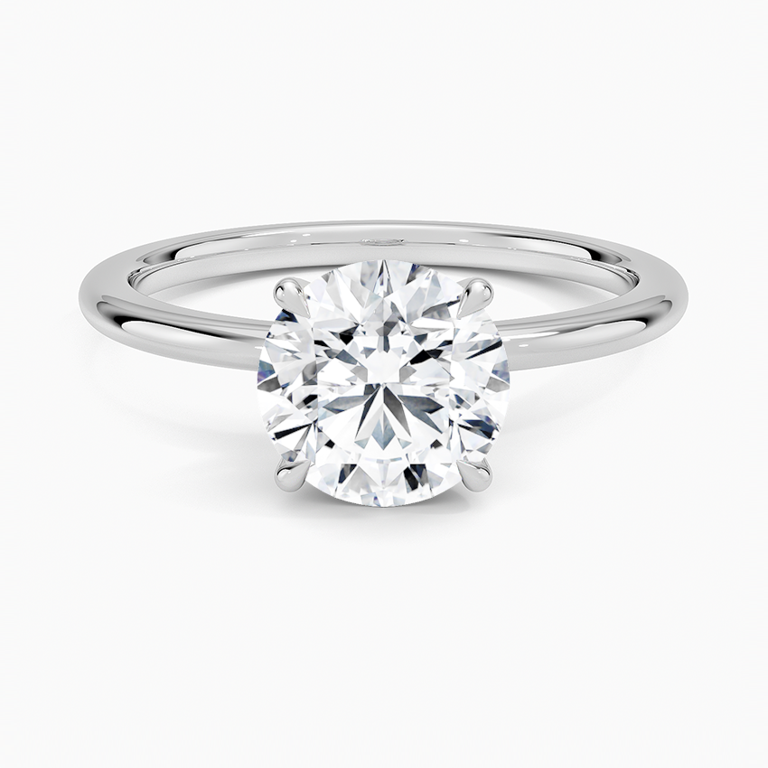 Petite Certified Lab Grown Round- Briilant Diamond 1.5mm Engagement Ring