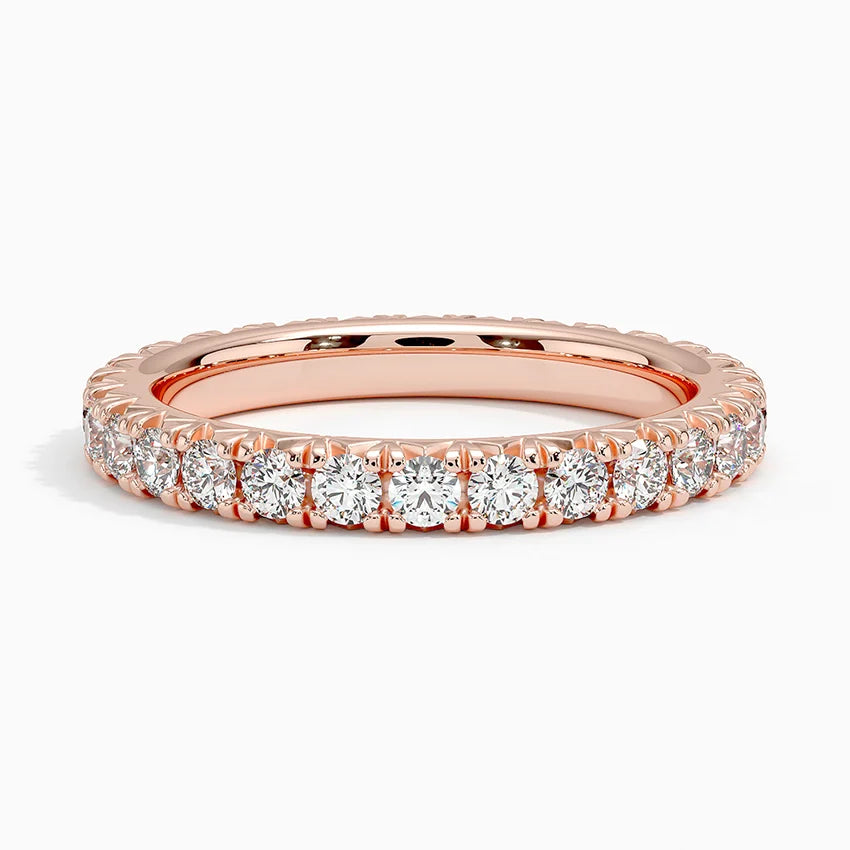 French Pavé Eternity Band with IGI Certified Lab-Grown Diamonds