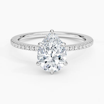 Demi Half Coverage Diamond Engagement Ring 1.50 Carat