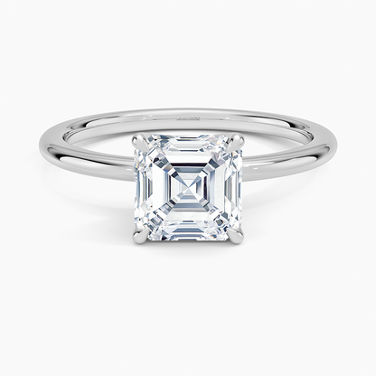 Petite Certified Lab Grown Asscher Diamond 1.5mm Engagement Ring