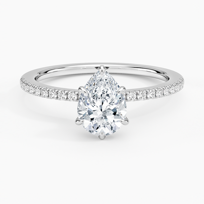 Demi Half Coverage Diamond Engagement Ring 1 Carat