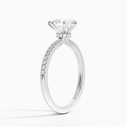 Demi Half Coverage Diamond Engagement Ring 1 Carat