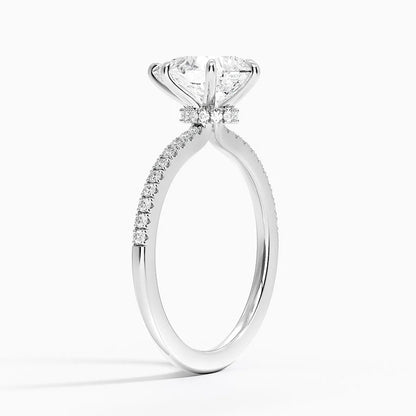 Demi Half Coverage Diamond Engagement Ring 1.50 Carat