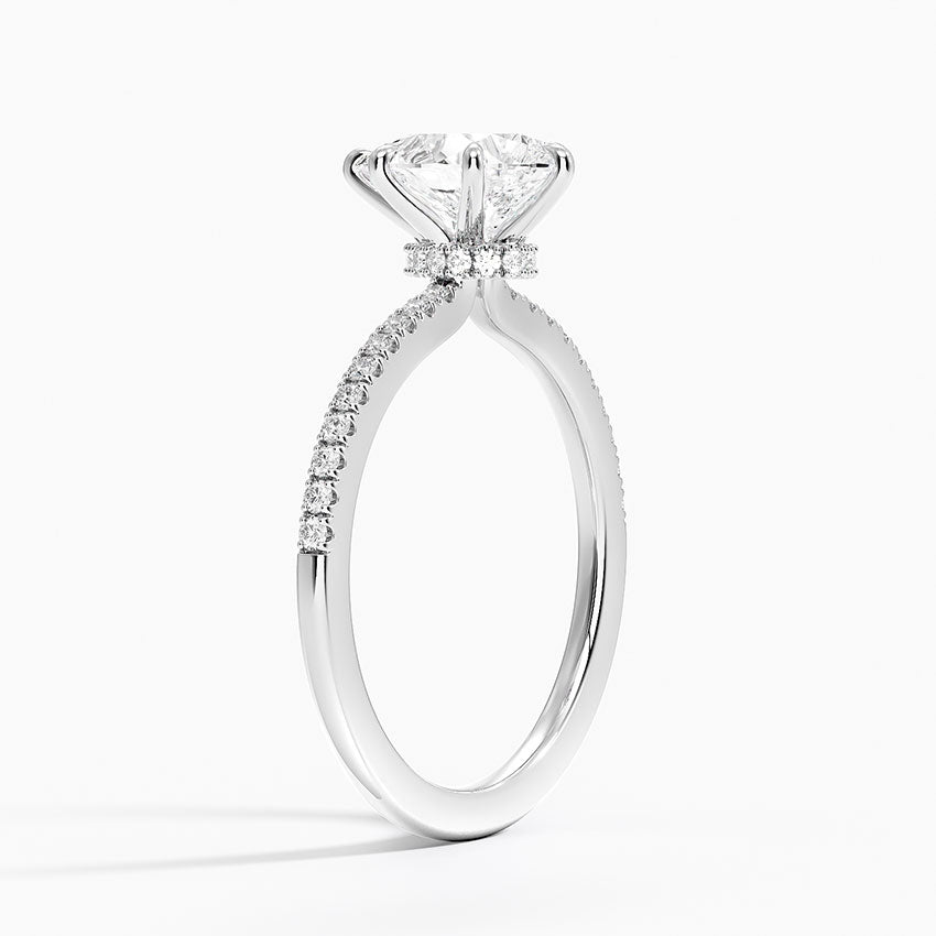 Demi Half Coverage Diamond Engagement Ring 1.25 Carat