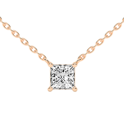 Princess Cut Lab Grown Diamond Solitaire Pendant