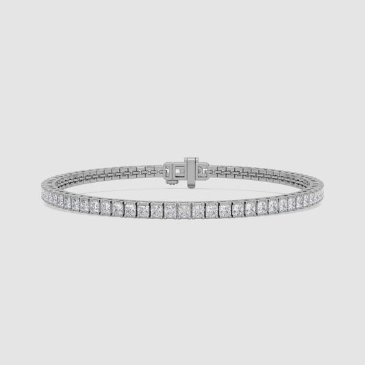 5.60 Carat IGI Certified Classic Princess Cut Lab Grown Diamond Tennis Bracelet